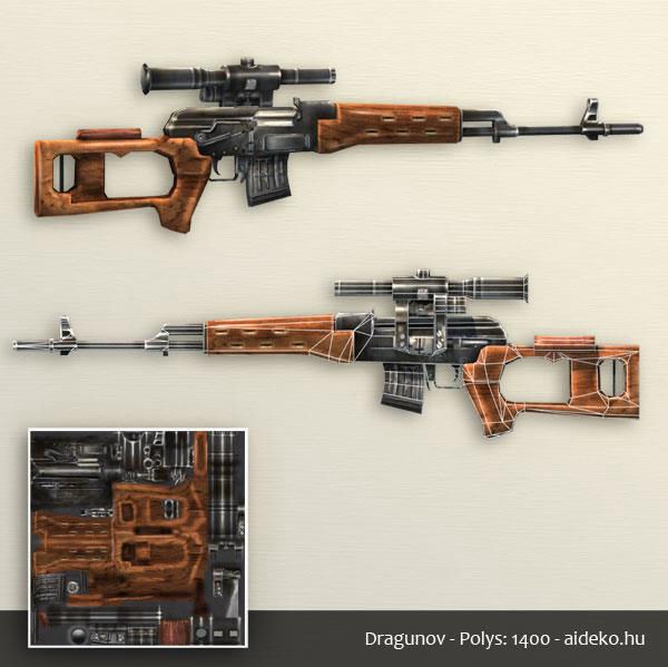 Low-Poly Weapons Dragunov Unity FBX