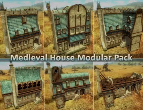 Medieval House Modular Pack FBX Unity